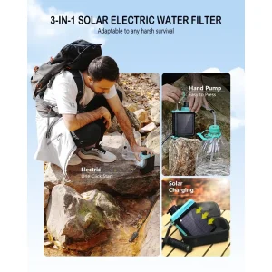 Solar Electric Water Filter with Hand Pump